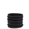 PANIER COTON IMPRIME DECO FRANGES NOIR 15X12CM