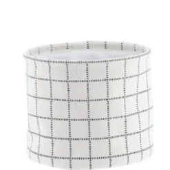 PANIER COTON IMPRIME MOTIF CARRE NATUREL 17X14CM