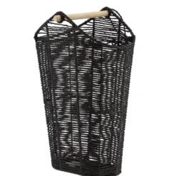 PANIER DEROULEUR ET RESERVE PAPIER WC NOIR 24X35X55CM