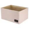 PANIER EN POLYESTER EFFET VELOURS 35X25X18CM BEIGE