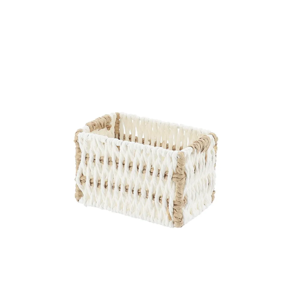 PANIER PAPIER BICOLORE 12.5X8X8CM BLANC NATUREL