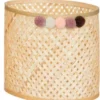 PANIER BAMBOU CAMPAGNE POMPON D.33.5X22.5X25.5CM