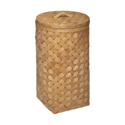 PANIER BOIS CLAIR LINGE D.39X62.5CM