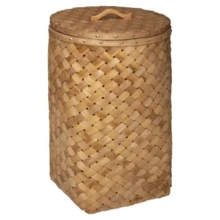 PANIER BOIS CLAIR LINGE D.39X62.5CM