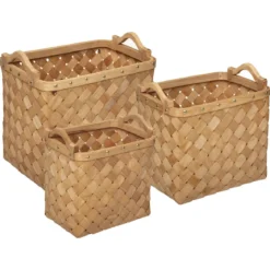 PANIER BOIS CLAIR RECTANGLE D.37X27X29.5CM