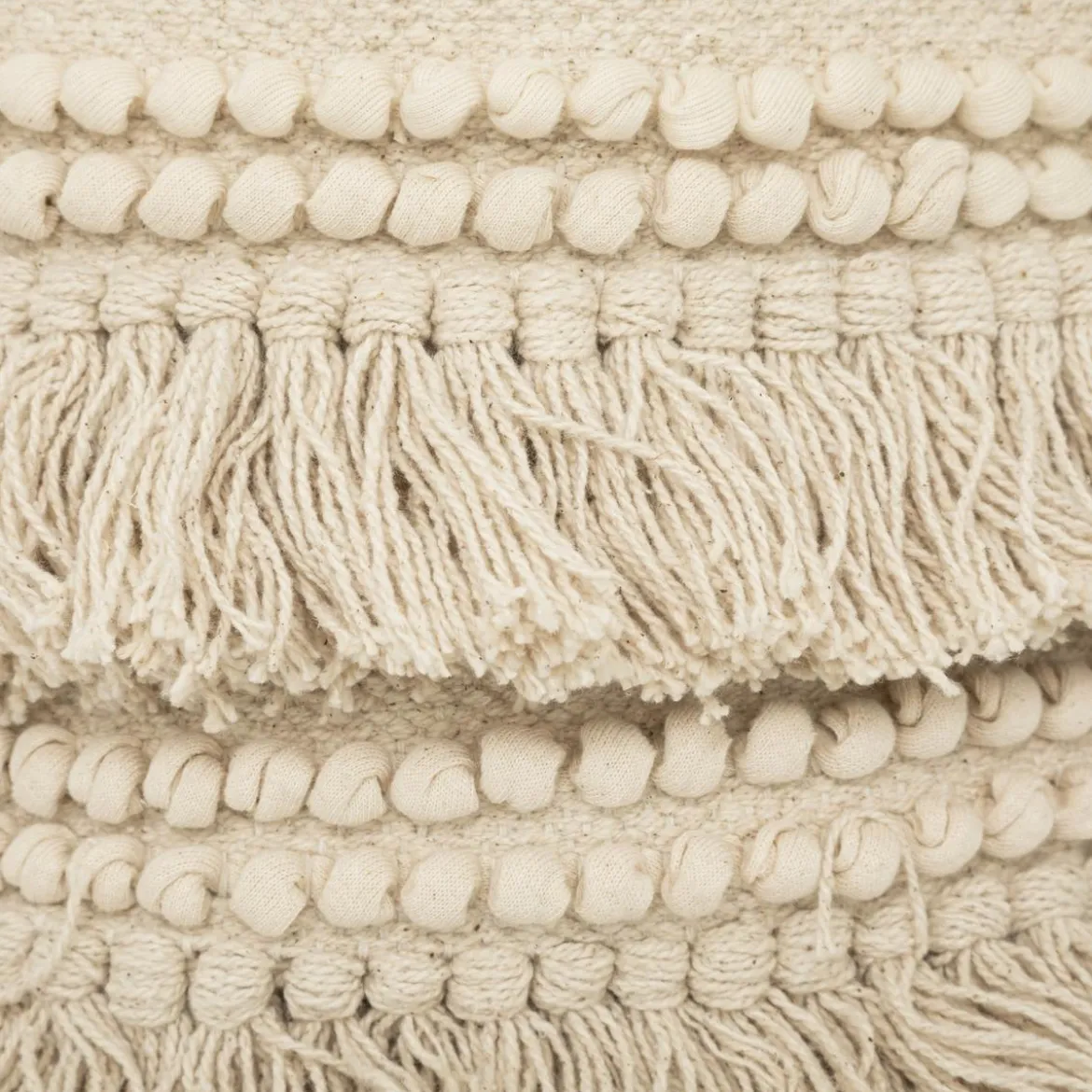 PANIER COTON SEA VIEW FRANGE IVOIRE D.25X25CM