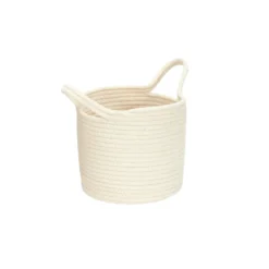 PANIER COTON TERRACOTTA OCRE IVOIRE S