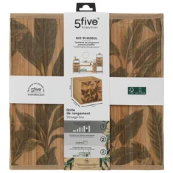 PANIER DE RANGEMENT BAMBOU PRINT 31X31CM