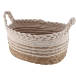 PANIERE OVALE NATURELLE 33X23X16CM BEIGE