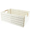 PANIERE PAPIER BICOLORE 44X31X17CM BLANC NATUREL