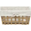 PANIERE PAPIER TRESSE RECTANGLE 32X24X15CM NATUREL TISSU LIN