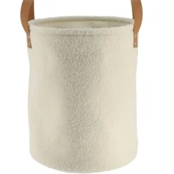 PANIERE POLYESTER FACON BOUCLETTE 30X38CM NATUREL