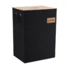 PANIERE RECTANGLE EN POLY COUV BAMBOU 34X26X48CM NOIR