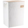 PANIERE RECTANGLE EN POLY COUV BAMBOU 40X30X56CM BLANC