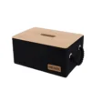 PANIERE RECTANGLE EN POLY COUV BAMBOU 28X20X13.5CM NOIR