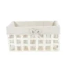 PANIERE RECTANGLE 30X15X16CM BLANC TISSU LIN