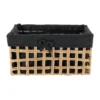 PANIERE RECTANGLE 35X20X18CM NATUREL TISSU NOIR