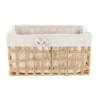 PANIERE RECTANGLE 35X20X18CM NATUREL TISSU LIN