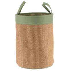 PANIERE VERT OLIVE NATUREL D.35X35X46CM