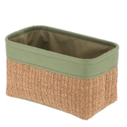 PANIERE VERT OLIVE NATUREL D.28X16X16CM