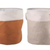 PANIERE DECORATIVE RONDE VELOURS COTELE TAILLE M 35X40CM