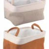 PANIERE DECORATIVE VELOURS COTELE TAILLE M 33X23X18CM