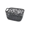 PANIERE MOTIF VEGETAL PLASTIQUE 3.5L 24X16.5CM ANTHRACITE