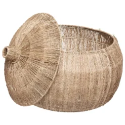 PANIER JUTE BALAYA ROND NATUREL D.44X43CM