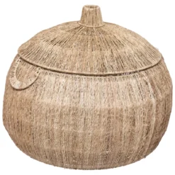 PANIER JUTE BALAYA ROND NATUREL D.44X43CM