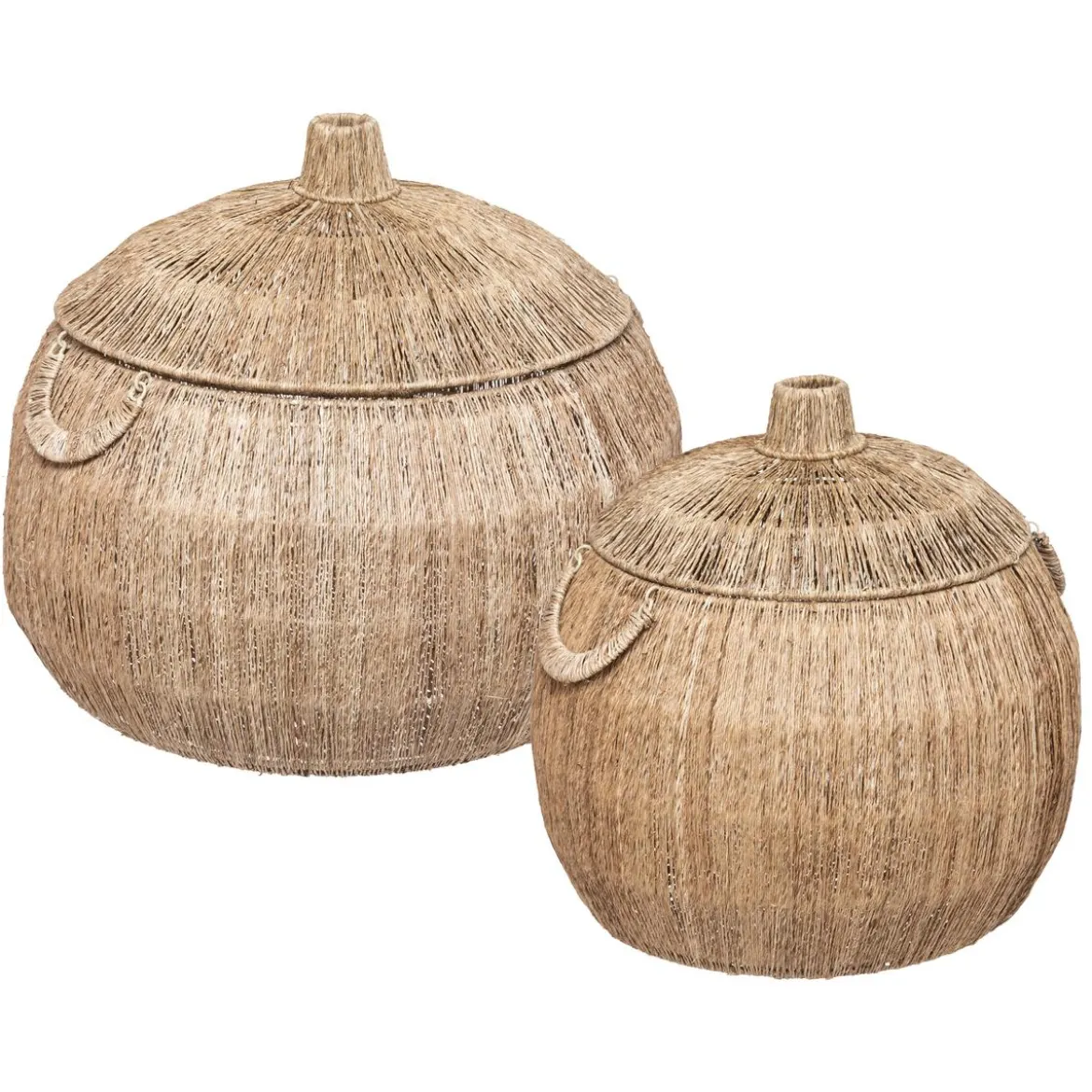 PANIER JUTE BALAYA ROND NATUREL D.44X43CM