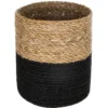 PANIER JUTE SEAGRASS NOIR D.27X27CM