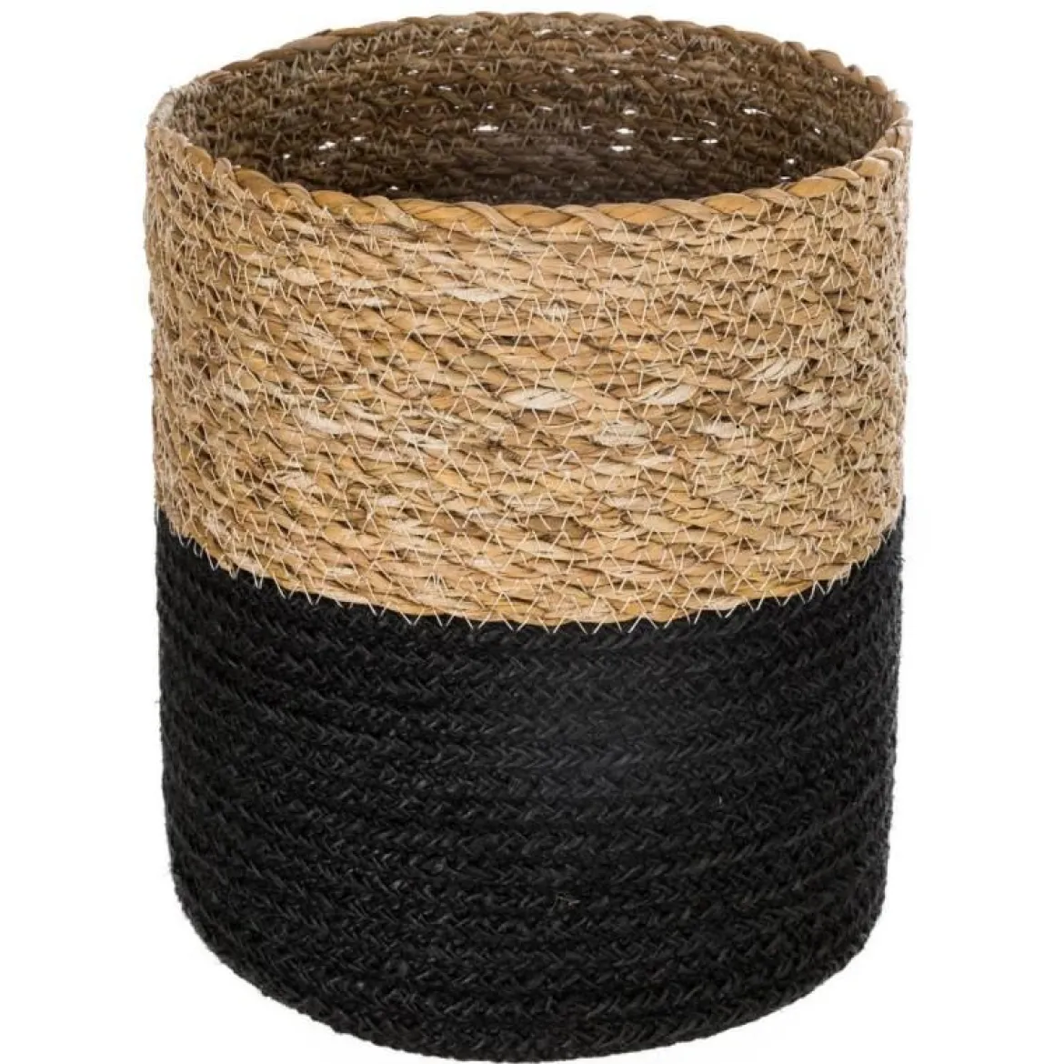PANIER JUTE SEAGRASS NOIR D.27X27CM