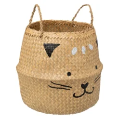 PANIER PLIABLE ROSEAU CHAT D.35CM