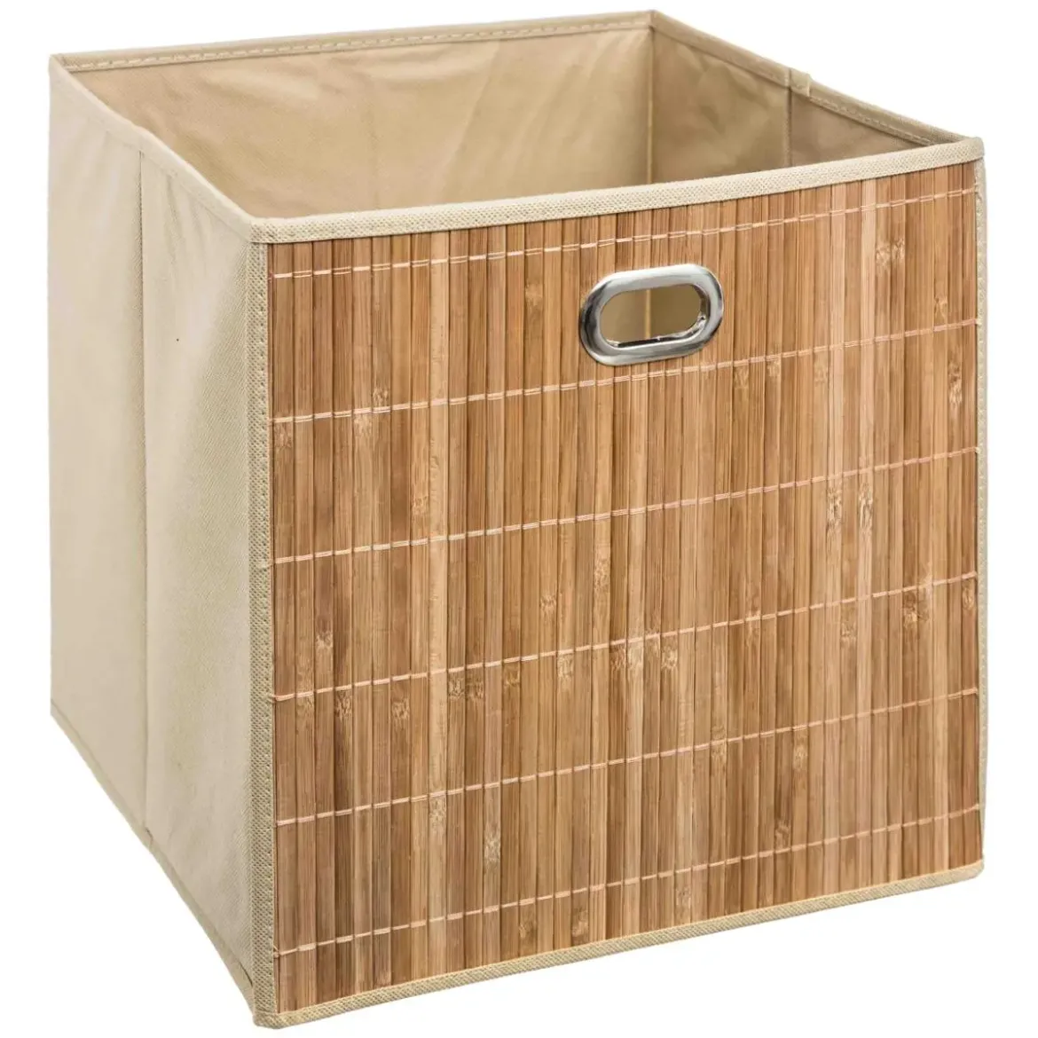 PANIER RANGEMENT BAMBOU NATUREL D.31X31CM
