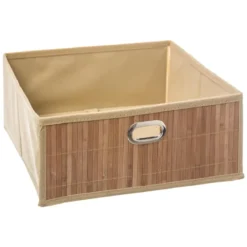 PANIER RANGEMENT BAMBOU NATUREL D.31X15CM