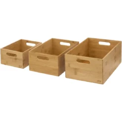 PANIER RECTANGLE BAMBOU D.31.5X22X13CM