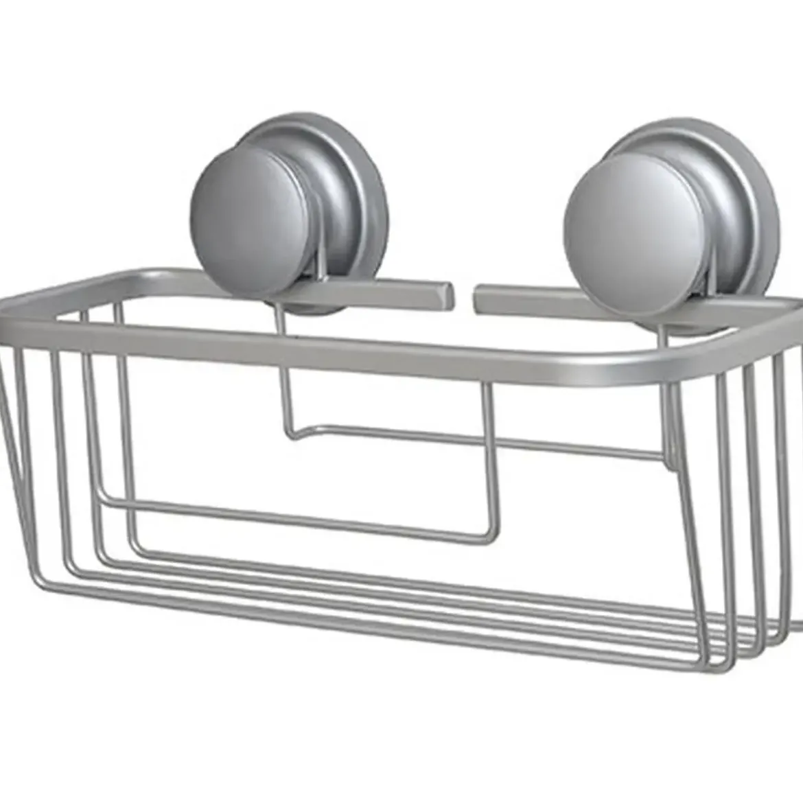 PANIER RECTANGULAIRE ALUMINIUM SUR VENTOUSES CHROME