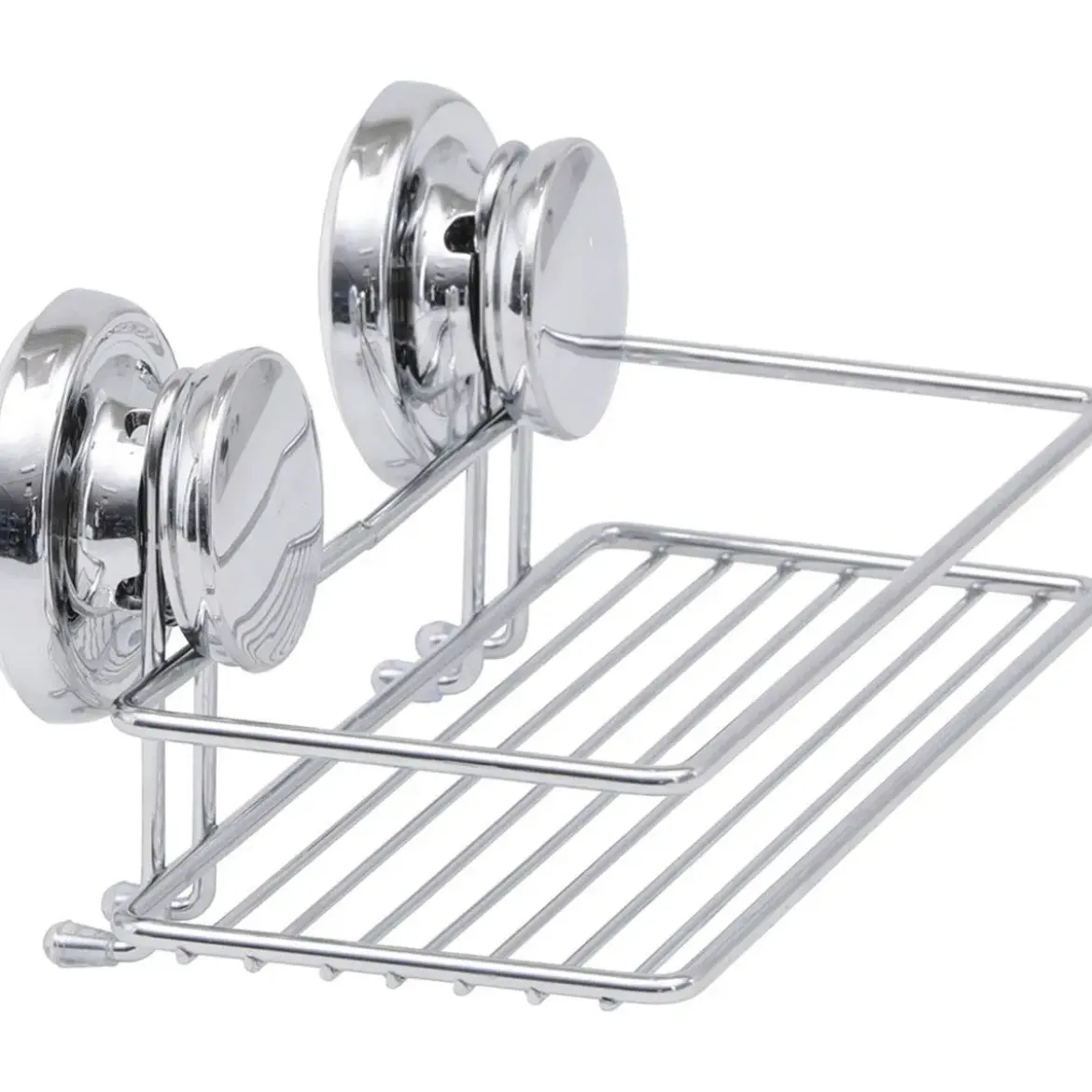 PANIER RECTANGULAIRE METAL SUR VENTOUSES CHROME