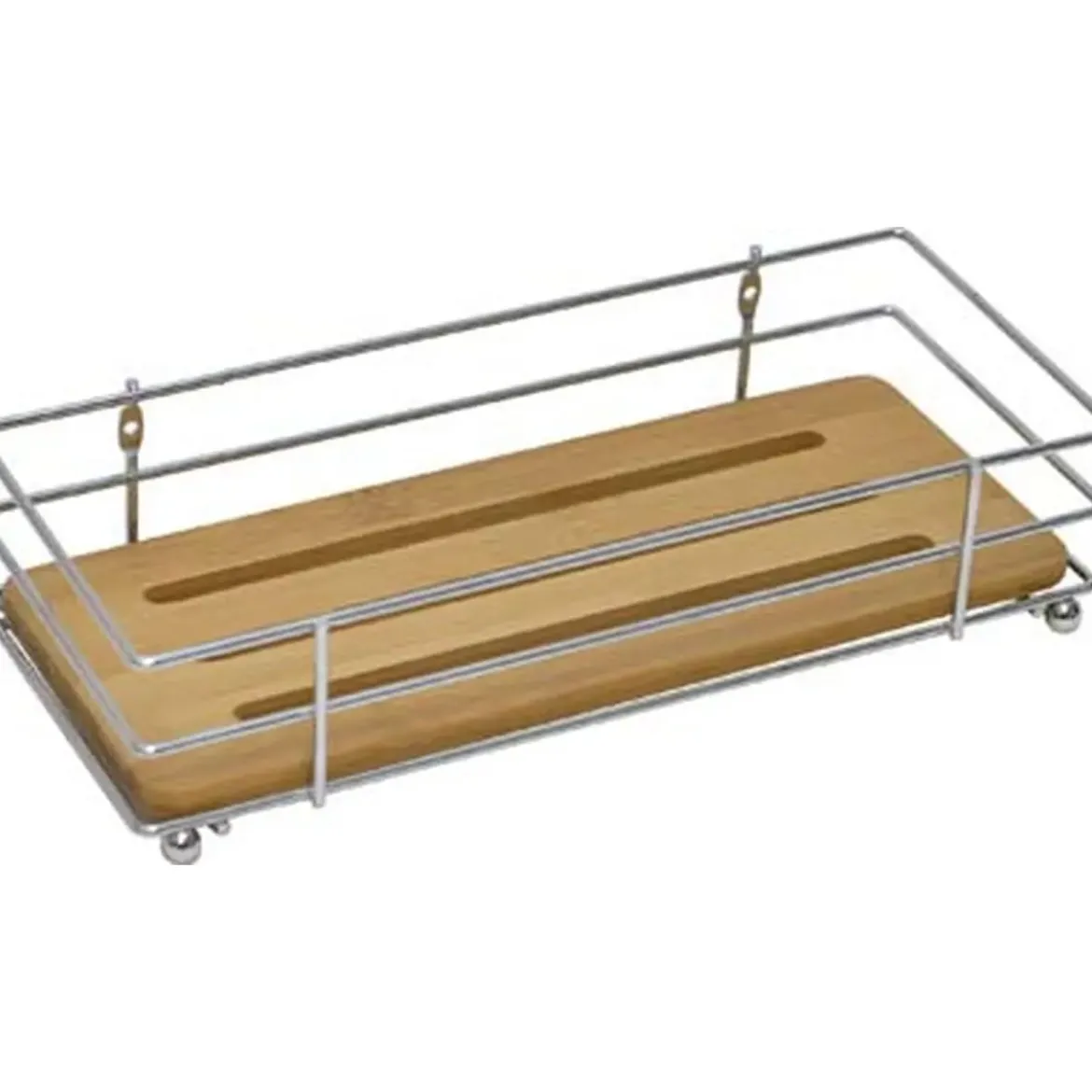 PANIER RECTANGULAIRE STRUCTURE METAL PLATEAU BAMBOU CHRO