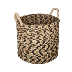 PANIER ROSEAU ROWAN ROND NOIR D.30X26CM