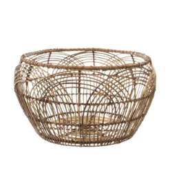 PANIER ROTIN ROND MOTIF D.47X28CM