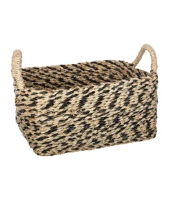 PANIER SEAGRASS ETHNIQUE RECTANGLE D.33.5X25X14CM