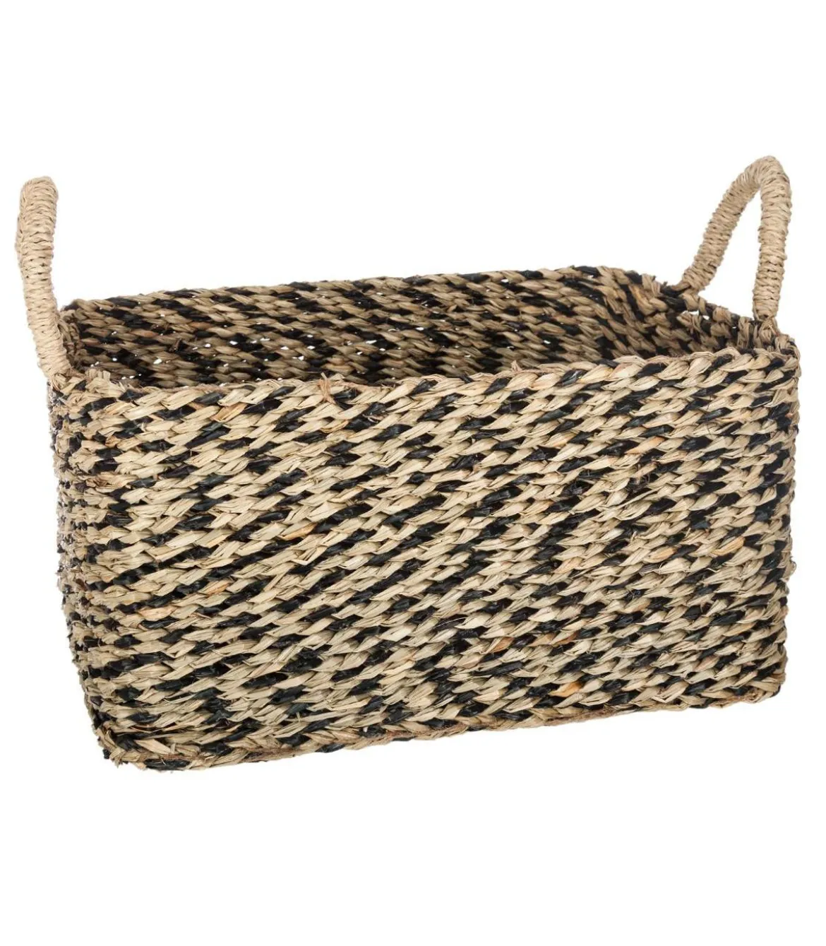 PANIER SEAGRASS ETHNIQUE RECTANGLE D.43.5X32X17CM