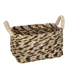 PANIER SEAGRASS ETHNIQUE RECTANGLE D.24X17.5X12.5CM
