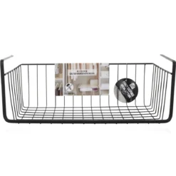 PANIER SUSPENDU METAL FILAIRE NOIR 40X14X26CM