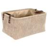 PANIER TAUPE VELOURS COTELE TAILLE M H.20CM