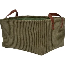 PANIER VERT VELOURS COTELE TAILLE M H.20CM