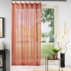 PANNEAU A ANNEAUX 140X240CM TISSE LINKA TERRACOTTA
