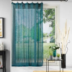 PANNEAU A ANNEAUX 140X240CM TISSE LINKA BLEU