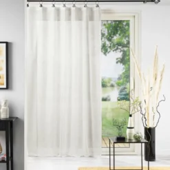 PANNEAU A ANNEAUX 140X240CM TISSE LINKA BLANC